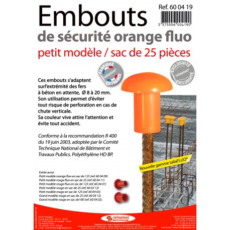 EMBOUTS DE SECURITE FLUORANGE/25