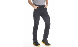 Pantalon de travail stretch avec emplacement genouillères JOBPROC gris T.38