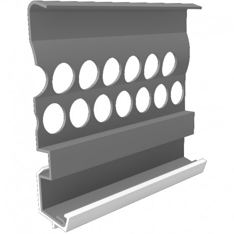 Profilé de soubassement perforé en acier galvanisé avec jonc PVC